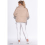 Дутая oversize-куртка с высоким воротом, бежевый