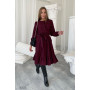Вельветовое платье-рубашка миди, бордовый