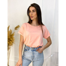 Базовая футболка oversize персикового цвета 
