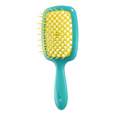 Janeke Расческа SUPER BRUSH бирюзовая с желтым