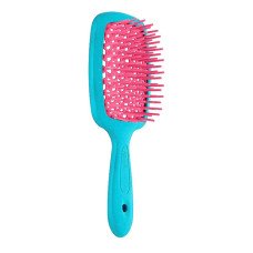 Janeke Расческа SMALL SUPER BRUSH бирюза с розовым