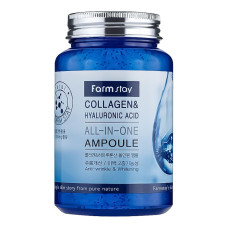 FarmStay Сыворотка для лица с коллагеном и гиалуроновой кислотой Collagen & Hyaluronic Acid All-In-One Ampoule, 250 мл