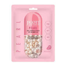 JIGOTT Тканевая маска для лица ЖЕМЧУЖИ PEARL Real Ampoule Mask, 27 мл