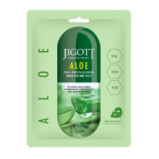 JIGOTT Тканевая маска для лица АЛОЕ ALOE Real Ampoule Mask, 27 мл