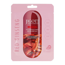 JIGOTT Тканевая маска для лица ЖЕНЬШЕНЬ RED GINSENG Real Ampoule Mask, 27 мл