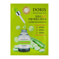 DORIS Тканевая маска для лица ОГОРОК CUCUMBER Real Essence Mask, 25 мл