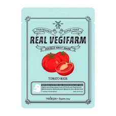 FORTHESKIN Тканевая маска для лица ТОМАТ SUPER FOOD REAL VEGIFARM DOUBLE SHOT MASK - Tomato, 23 мл