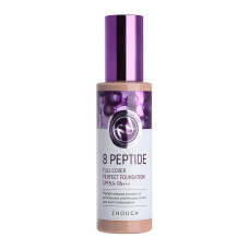 ENOUGH Тональный крем для лица ПЕПТИДЫ 8 Peptide Full Cover Perfect Foundation SPF50+ PA+++ (21), 100 мл