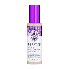 ENOUGH Тональный крем для лица ПЕПТИДЫ 8 Peptide Full Cover Perfect Foundation SPF50+ PA+++ (23), 100 мл