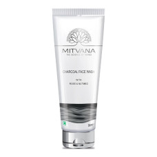 MITVANA Средство для умывания лица с углем Charcoal Face Wash with Rose, Nutmeg & Charcoal, 50 мл
