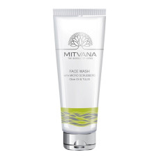 MITVANA Средство для умывания лица со скрабирующим эффектом Face Wash With Microscrubbers with Olive & Tulsi, 100 мл