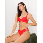 Красный гладкий комплект с тесемками