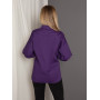 Фиолетовая хлопковая рубашка с присборенными рукавами
