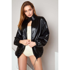 Куртка из экокожи oversize Бест черная