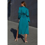 Шелковое платье на запах  Эла М21, зеленый 