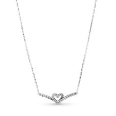 Серебряное колье "Блестящее сердце" 399273C01