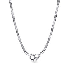 Серебряное ожерелье Пандора с застежкой в виде сердца
