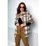 Кашемировая рубашка в клетку, кофе 