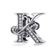 Срібна намистина Літера K 077-11261