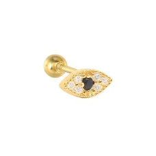 Срібна сережка в позолоті Evil Eye 076-10073