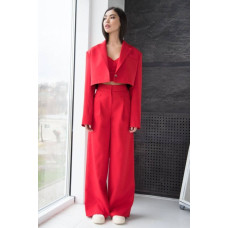 Костюм-двойка из костюмной ткани TORERO с жакетом и брюками-палаццо, Красный