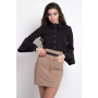 Элегантная юбка с высокой посадкой по талии из микро-вельвета