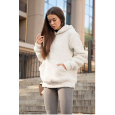 Худи oversize из эко-меха с капюшоном